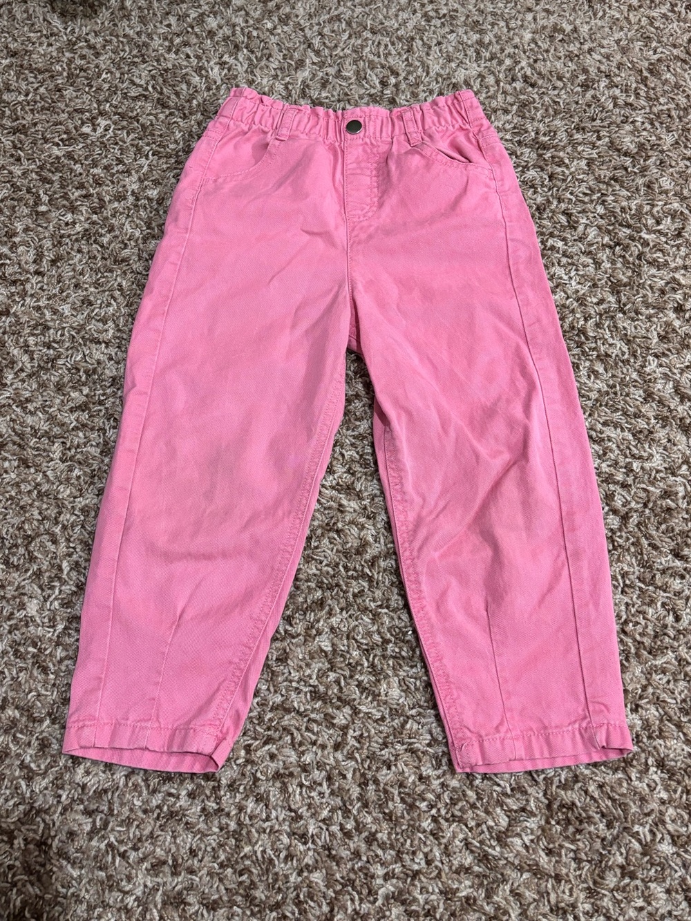 Girls' Elastic-Waist Casual Pants in Pink